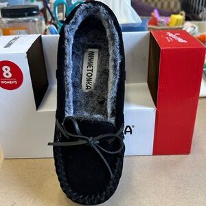 Minnetonka Britt Trapper Moccasins - Classic Black